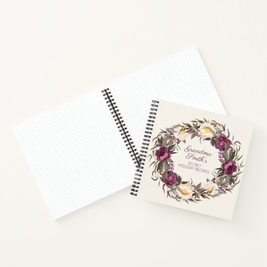 Carnet Recettes de grand-mère sur mesure Crème violette F (Intérieur)