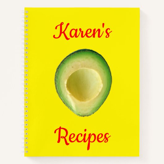 Carnet Recettes de Karen (nom) Avocado jaune rouge (Devant)