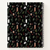 Carnet Recettes de la famille de Noël botanique noire mod (Dos)