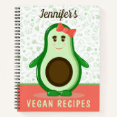 Carnet Recettes de légumes sur mesure, adorable Avocado (Devant)
