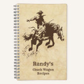 Carnet Recettes de l'Ouest Rodeo Cowboy Chuck Wagon Recet (Recto)