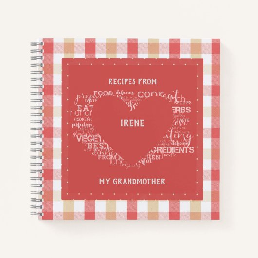 Carnet Recettes de ma grand-mère Retro Plaid (Devant)