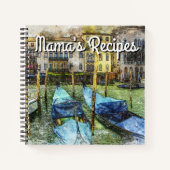 Carnet Recettes de maman avec gondole italienne (Devant)