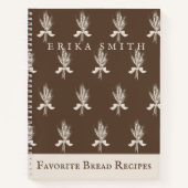 Carnet Recettes de pain préféré Motif de blé rustique (Devant)