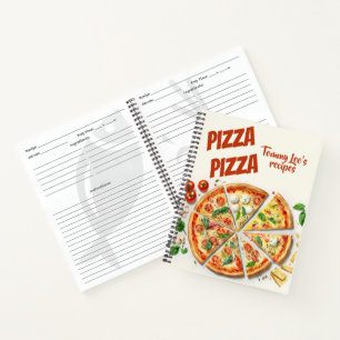 Carnet Recettes de pizza vintages personnalisées