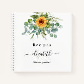 Carnet Recettes de tournesol eucalyptus vert nom du scrip (Devant)