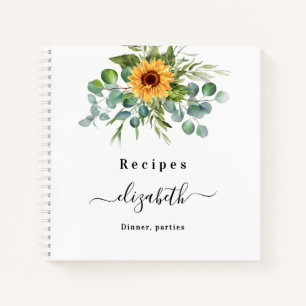Carnet Recettes de tournesol eucalyptus vert nom du scrip