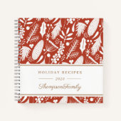 Carnet Recettes de vacances de feuillage de Noël d'hiver (Devant)