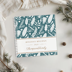 Carnet Recettes de vacances de feuillage de Noël d'hiver