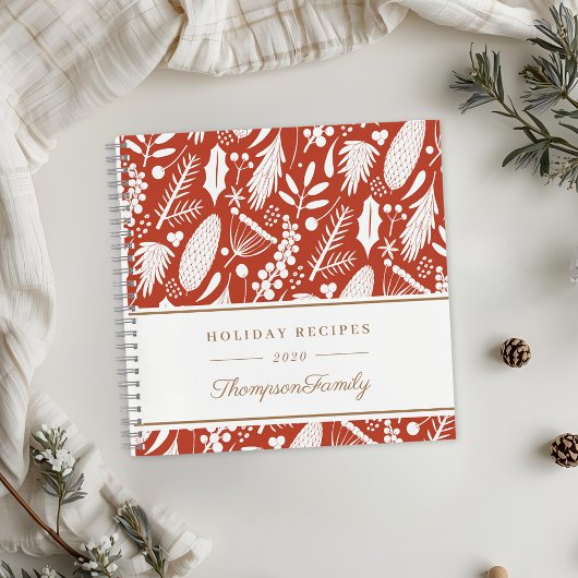 Carnet Recettes de vacances de feuillage de Noël d'hiver