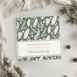 Carnet Recettes de vacances de feuillage de Noël d'hiver