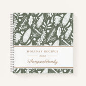 Carnet Recettes de vacances de feuillage de Noël d'hiver (Devant)