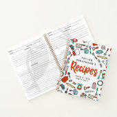 Carnet Recettes d'ustensiles de Cuisine rouge Turquoise (Intérieur)