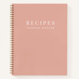 Carnet Recettes Élégante Recette féminine rose-blanc