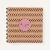 Carnet Recettes en chevron rose et or (Devant)