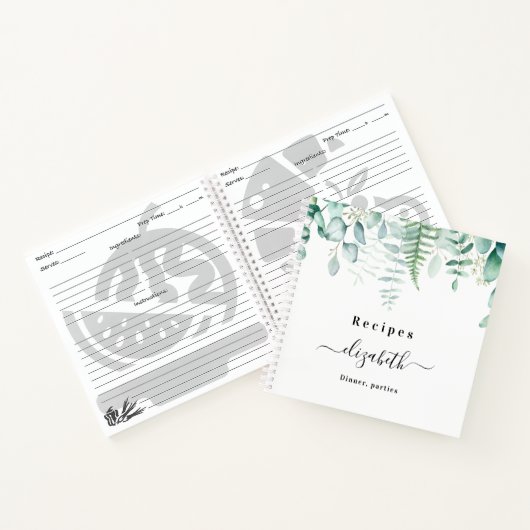 Carnet Recettes eucalyptus nom de la forêt verte (Intérieur)