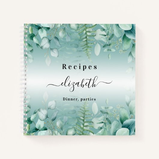 Carnet Recettes eucalyptus vert nom de la forêt (Devant)
