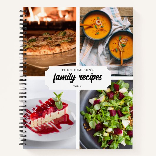 Carnet Recettes familiales traditionnelles 4 Photo Collag (Devant)