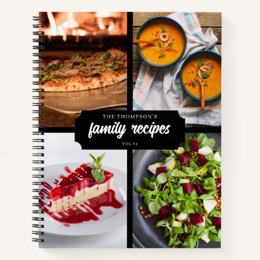 Carnet Recettes familiales traditionnelles 4 Photo Collag (Devant)
