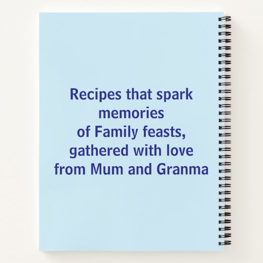 Carnet Recettes favorites de la famille (Dos)