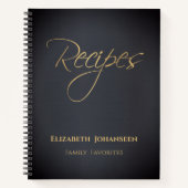 Carnet Recettes favorites de la famille moderne Bleu fonc (Devant)