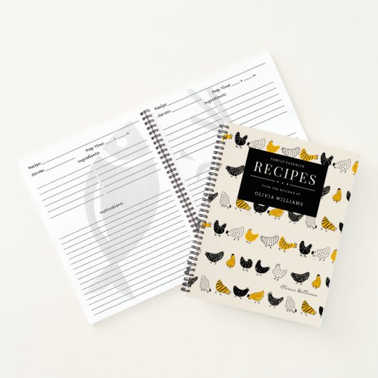 Carnet Recettes Favorites de poulet mignonnes Photo de fa (Intérieur)