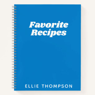 Carnet Recettes favorites personnalisées Typographie en 