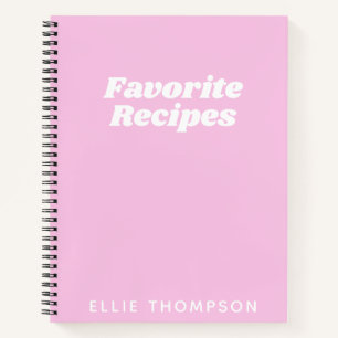 Carnet Recettes favorites personnalisées Typographie en r