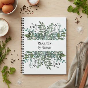 Carnet Recettes Feuillage Verdure Feuilles Personnalisées