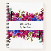 Carnet Recettes Fleurs Gras Lumineuses Plutôt Personnalis (Devant)