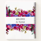 Carnet Recettes Fleurs Gras Lumineuses Plutôt Personnalis (Dos)