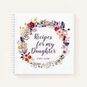 Carnet Recettes florales pour ma fille Keepsaké Note (Devant)