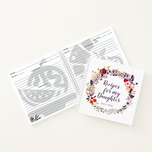 Carnet Recettes florales pour ma fille Keepsaké Note (Intérieur)