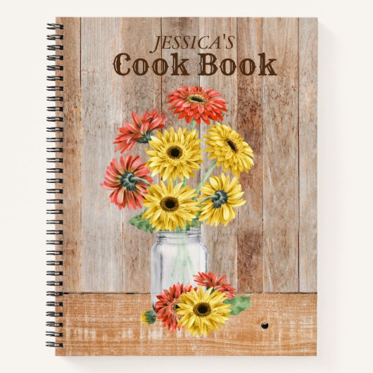 Carnet Recettes Gerber Daisy En Mason Jar (Devant)