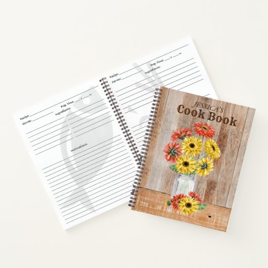 Carnet Recettes Gerber Daisy En Mason Jar (Intérieur)