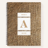 Carnet Recettes initiales du monogramme de Burlap rustiqu (Devant)
