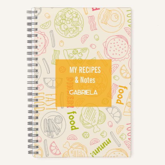 Carnet Recettes mignonnes avec nom (Recto)