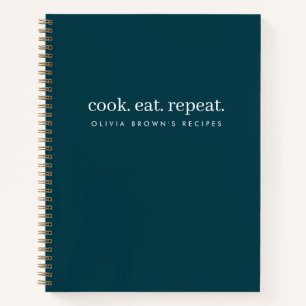 Carnet Recettes Moderne Design tendance Cuisine Turquoise