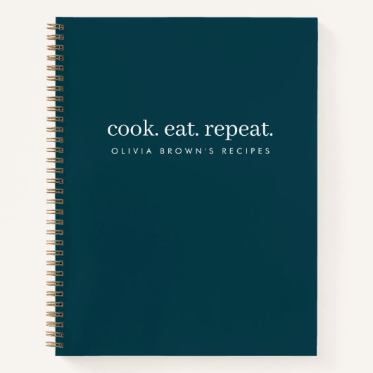 Carnet Recettes Moderne Design tendance Cuisine Turquoise (Devant)