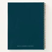 Carnet Recettes Moderne Design tendance Cuisine Turquoise (Dos)