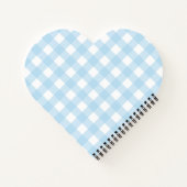 Carnet Recettes | Motif Gingham Bleu clair et Blanc (Dos)