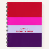 Carnet Recettes Motifs rouges, roses et violettes (Devant)