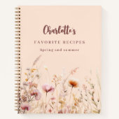 Carnet Recettes Nom de pêche rose fleur sauvage (Devant)