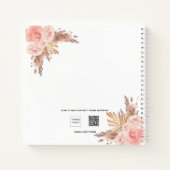 Carnet Recettes pampas herbe blush rose fleuri famille (Dos)