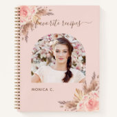 Carnet Recettes pampas herbe rose or blush photo (Devant)