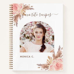 Carnet Recettes pampas herbe rose or rose or rose photo a