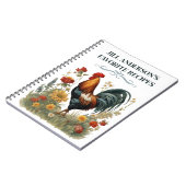 Carnet Recettes Personnalisées Coq Botanique Vintage (Côté gauche)