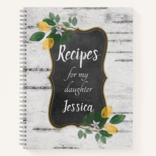 Carnet Recettes personnalisées pour ma fille aux citrons