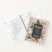 Carnet Recettes personnalisées pour ma nièce rose florale (Intérieur)