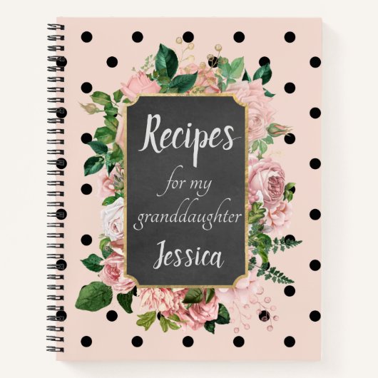Carnet Recettes personnalisées pour ma petite-fille rose (Devant)